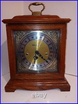 Howard Miller Westminster Chime Oak Mantel Clock Excellent