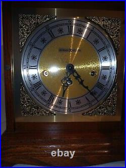 Howard Miller Westminster Chime Oak Mantel Clock Excellent