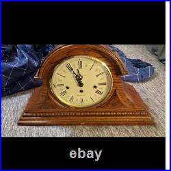 Howard Miller Westminster Chime Oak Wood Tambour Mantel Clock 613-102
