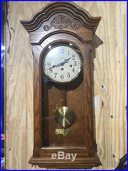 Howard Miller Wooden Westminster Chime Key Wind Pendulum Wall Clock