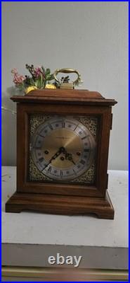 Howard Miller Working Mechanical Mantel Clock Westminster Chime Wood Brass