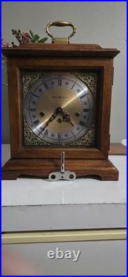 Howard Miller Working Mechanical Mantel Clock Westminster Chime Wood Brass
