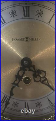 Howard Miller Working Mechanical Mantel Clock Westminster Chime Wood Brass