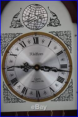 Huge 27 inch Tall Vintage Waltham Grandfather Wall Clock Westminster Chime