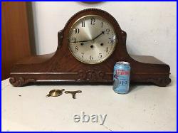 Huge Antique Junghans Westminster Chime Mantle Clock Art Deco Carved Superb Case