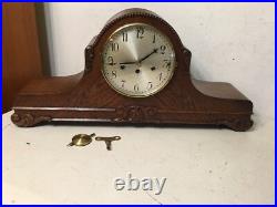 Huge Antique Junghans Westminster Chime Mantle Clock Art Deco Carved Superb Case