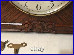 Huge Antique Junghans Westminster Chime Mantle Clock Art Deco Carved Superb Case