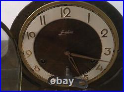 Huge Antique Junghans Westminster Chime Mantle Clock Art Deco Carved Superb Case