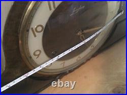 Huge Antique Junghans Westminster Chime Mantle Clock Art Deco Carved Superb Case