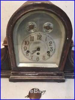 Huge Antique Junghans Westminster Chime Tambour Bracket Mantle Clock Project