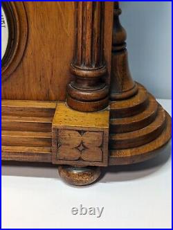 Huge Carved Bracket Clock And Barometer Weather Station Westminster Chime