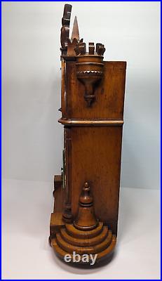 Huge Carved Bracket Clock And Barometer Weather Station Westminster Chime