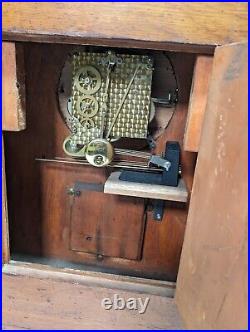 Huge Carved Bracket Clock And Barometer Weather Station Westminster Chime