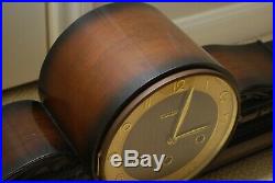 Huge FMS Mauthe vintage Art Deco mantle clock Westminster Chime Germany runs