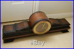 Huge FMS Mauthe vintage Art Deco mantle clock Westminster Chime Germany runs