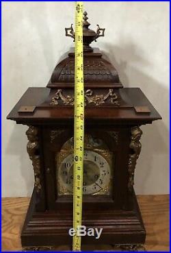 Huge Junghans Westminster German Black Forest Chime Bracket Mantel Table Clock