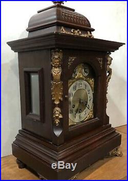 Huge Junghans Westminster German Black Forest Chime Bracket Mantel Table Clock