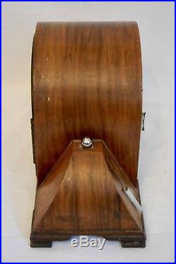 Impressive 1935 German Art Deco Walnut Westminster Chime Vintage Mantel Clock