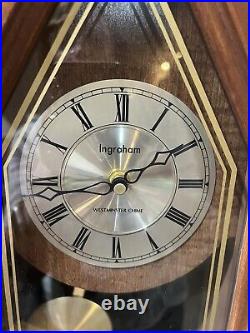 Ingraham Westminster Chime Cherry Wood Pendulum Clock