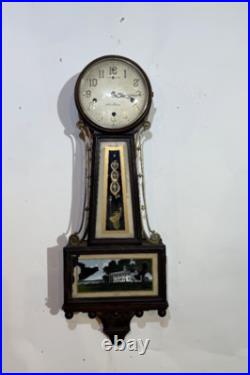 (J4) New Haven Winsome Westminster Chime Banjo Clock. 3 Train. 8 DAY