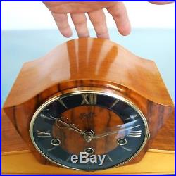 JUBA SCHATZ Mantel Clock Vintage WESTMINSTER Chime HIGH GLOSS German Mid Century
