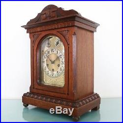 JUNGHANS Antique Mantel TOP Clock Mantel WESTMINSTER Chime 1910 RESTORED Germany