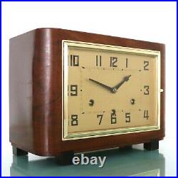 JUNGHANS Mantel Antique Clock WESTMINSTER! Chime! Bauhaus RESTORED and SERVICED