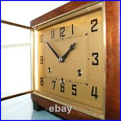 JUNGHANS Mantel Antique Clock WESTMINSTER! Chime! Bauhaus RESTORED and SERVICED