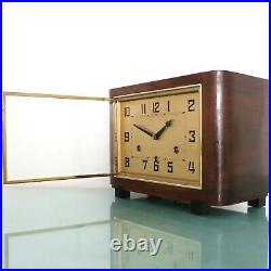 JUNGHANS Mantel Antique Clock WESTMINSTER! Chime! Bauhaus RESTORED and SERVICED