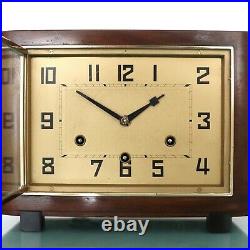 JUNGHANS Mantel Antique Clock WESTMINSTER! Chime! Bauhaus RESTORED and SERVICED