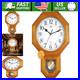 JUSTIME 17.5 Solid Wood Schoolhouse Pendulum Wall Clock Westminster Chime