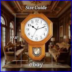 JUSTIME 17.5 Solid Wood Schoolhouse Pendulum Wall Clock Westminster Chime JUSTIME 17.5 Solid Wood Schoolhouse Pendulum Wall Clock Westminster Chime