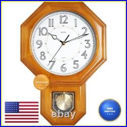 JUSTIME 18 Schoolhouse Solid Wood Pendulum Wall Clock, Westminster Chime WP-L