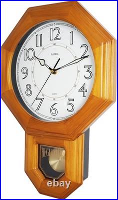 JUSTIME 18 Schoolhouse Solid Wood Pendulum Wall Clock, Westminster Chime WP-L