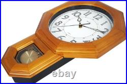 JUSTIME 18 Schoolhouse Solid Wood Pendulum Wall Clock, Westminster Chime WP-L