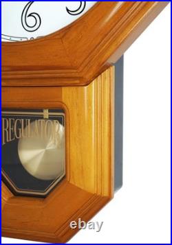 JUSTIME 18 Schoolhouse Solid Wood Pendulum Wall Clock, Westminster Chime WP-L