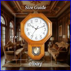 JUSTIME 18 Schoolhouse Solid Wood Pendulum Wall Clock, Westminster Chime WP-L