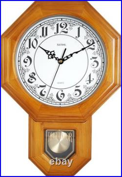 JUSTIME Regulator Schoolhouse Solid Wood Pendulum Wall Clock Westminster Chime