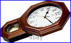 JUSTIME Regulator Schoolhouse Solid Wood Pendulum Wall Clock Westminster Chime