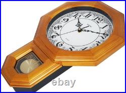 JUSTIME Regulator Schoolhouse Solid Wood Pendulum Wall Clock Westminster Chime