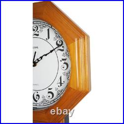 JUSTIME Regulator Schoolhouse Solid Wood Pendulum Wall Clock Westminster Chime