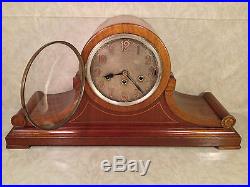 Junghans B21 Mantel Clock Light Mahogany Case Great Face Westminster Chimes