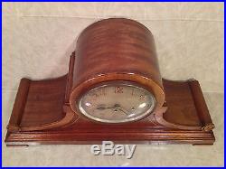Junghans B21 Mantel Clock Light Mahogany Case Great Face Westminster Chimes