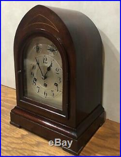 Junghans Beehive Westminster Chime Bracket Mantel Clock Inlayed Marquetry