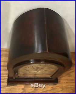 Junghans Beehive Westminster Chime Bracket Mantel Clock Inlayed Marquetry