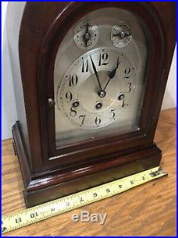 Junghans Beehive Westminster Chime Bracket Mantel Clock Inlayed Marquetry