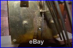 Junghans German Inlaid Wood Bracket Mantle Clock Westminster Chime Pillar Key