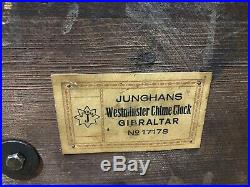 Junghans Gibraltar German Westminster Mantel Shelf Table Bracket Chime Clock