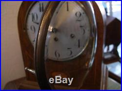 Junghans Golden Oak Westminster Chime Round Top Mantle Clock