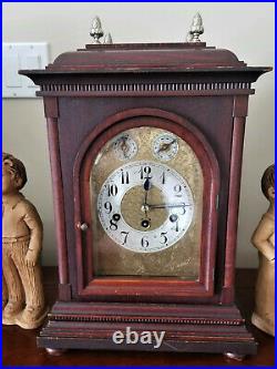 Junghans Mahogany Bracket Clock Westminster Chime & etching by Gorian Hettich